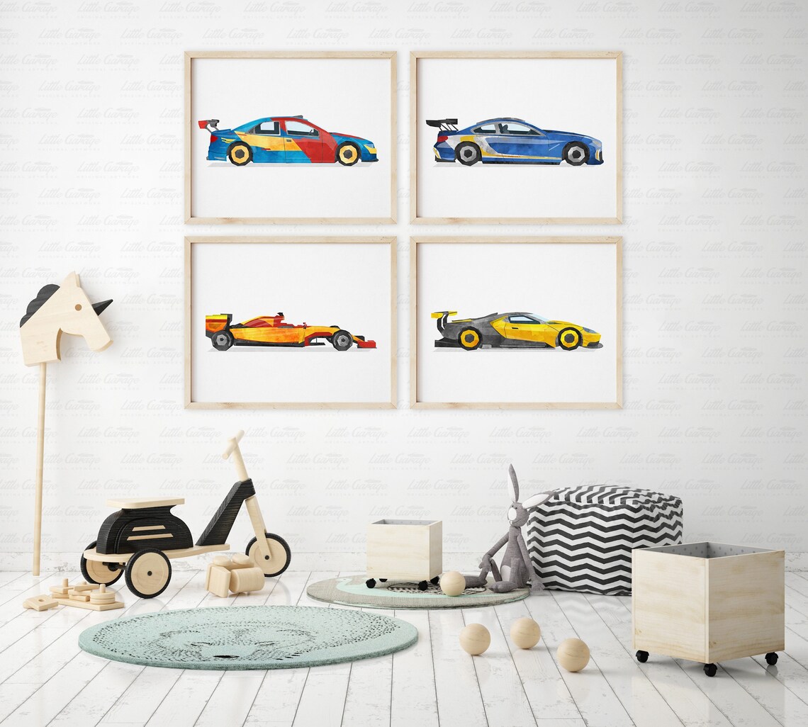 Sports Car Print Racing Car Wall Art Race Car Art Vehicle Etsy