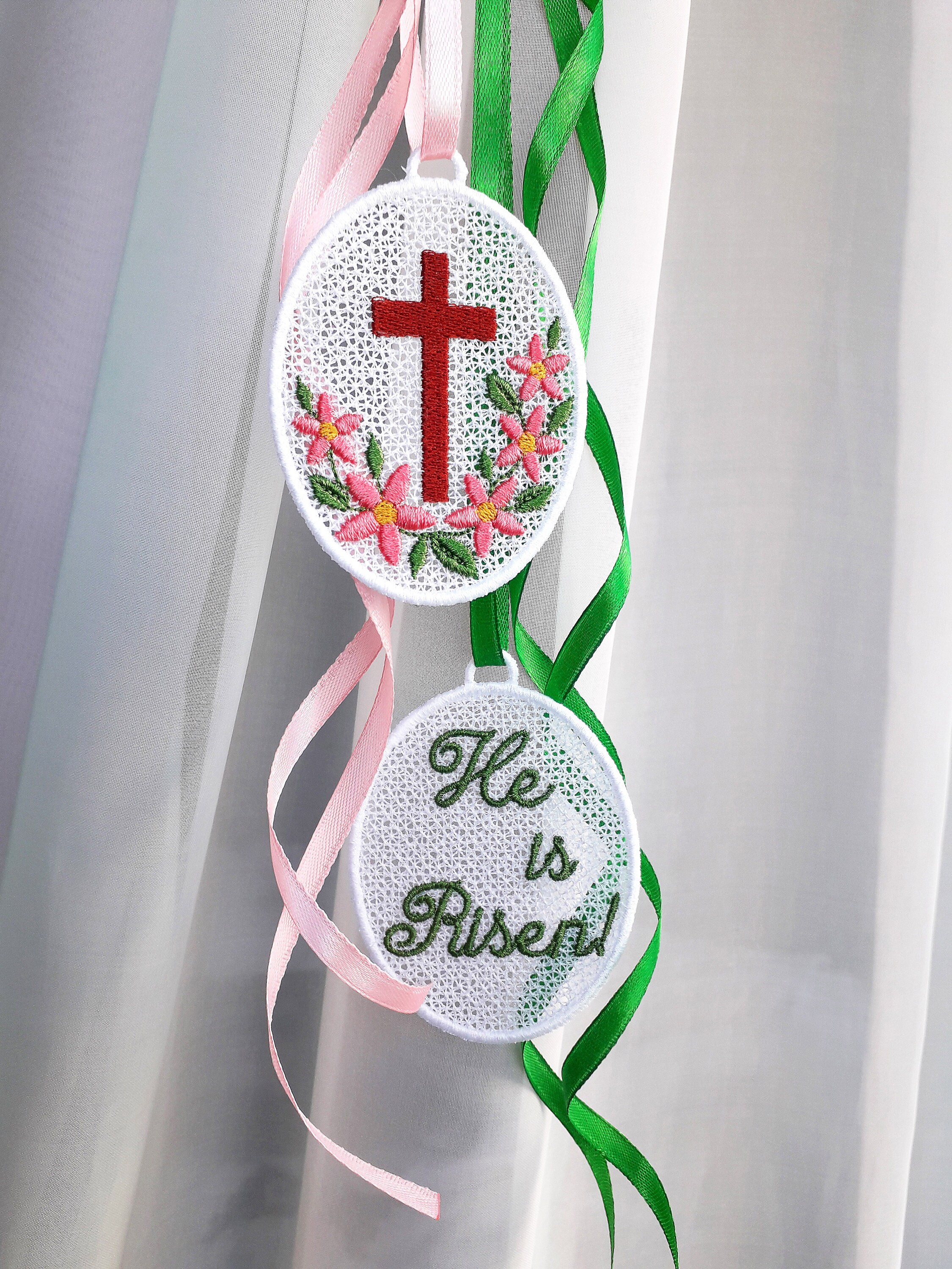 Easter Embroidery Design FSL in 2 Sizes. He is Risen. Cross - Etsy Hong Kong
