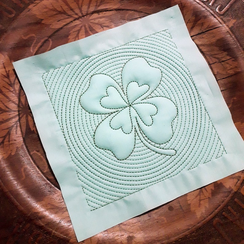 Shamrock Clover ITH Digital Quilting Blocks Set of 2 Etsy
