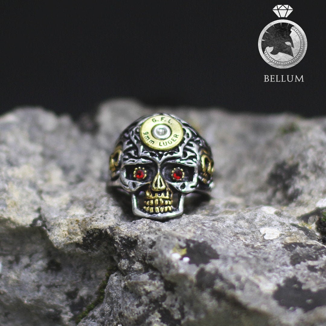 9mm Red Eyed Skull Ring Bullet Cartdridge Casing Stainless - Etsy