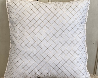 Off White Pillow with Gold Pattern