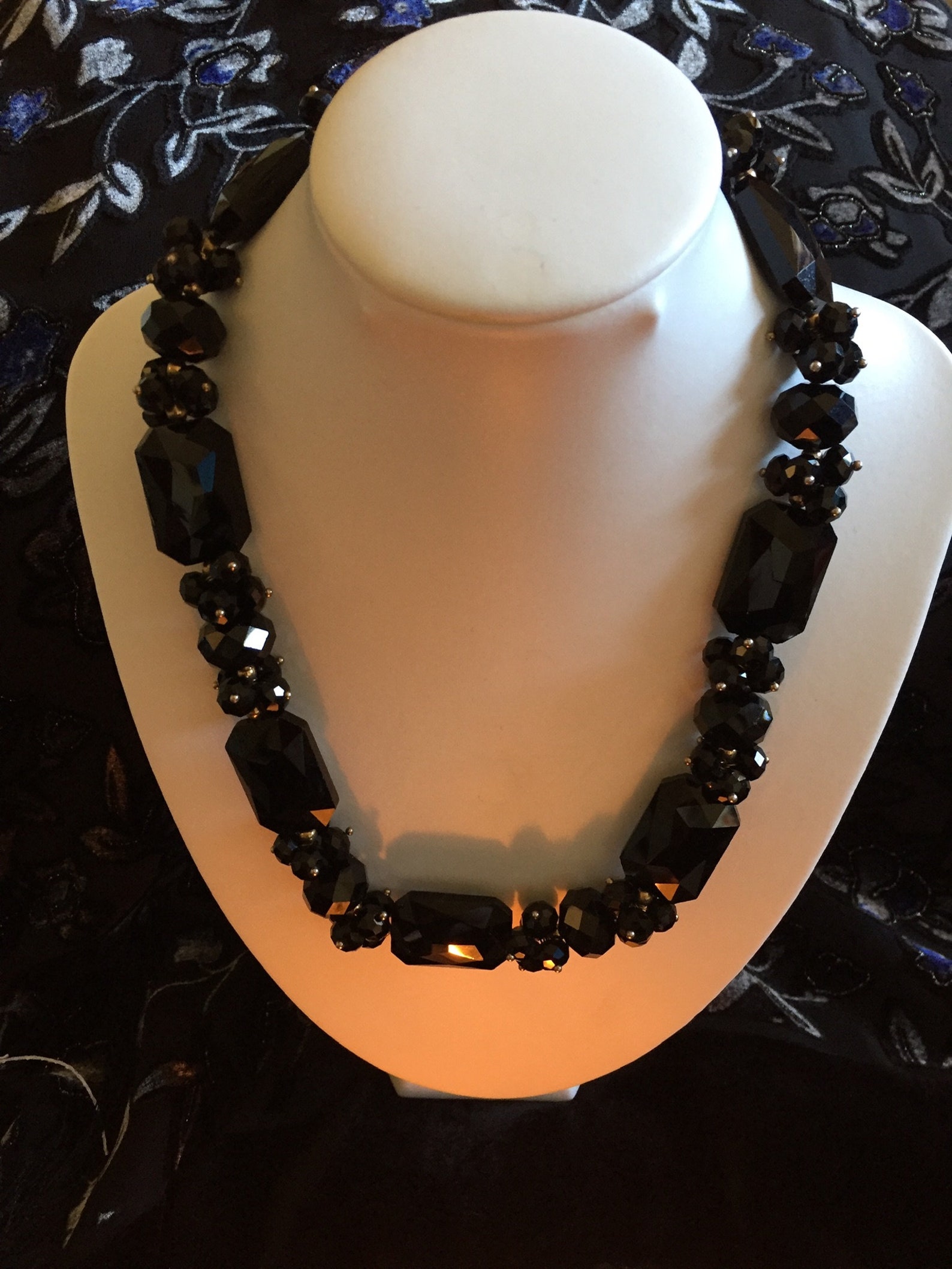 REDUCED PRICE Beautiful Black Stone Clasp Necklace Etsy