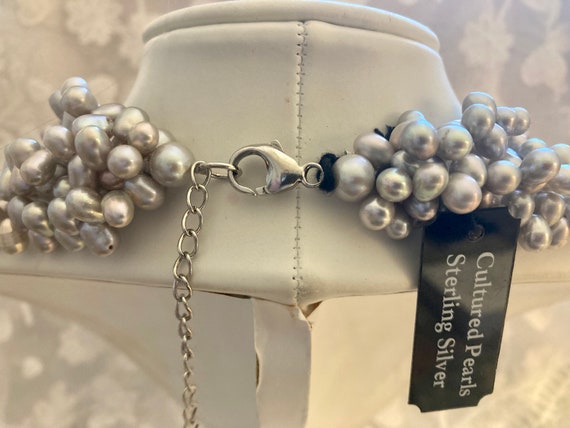 Stunning Freshwater Pearl and Silver Five Strand … - image 2