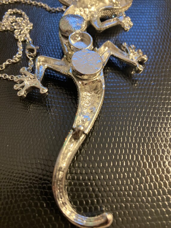 Statement Large Glittering Lizard Pendant - image 5
