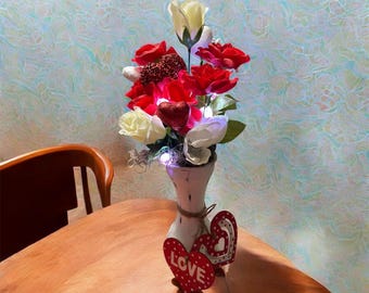 Valentines Day Flowers Bouquet in Vase