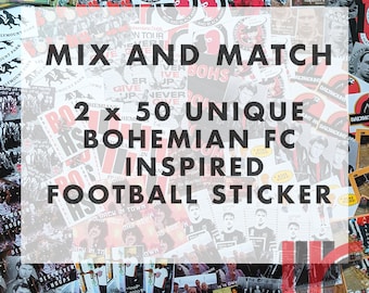 100 adesivi ispirati a Boho FC / 40 disegni unici / Bohs The Bohemians Football Fans Slaps Ultras Casuals