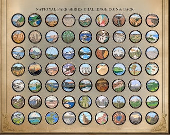 Complete 63 National Parks Challenge Coins Collection