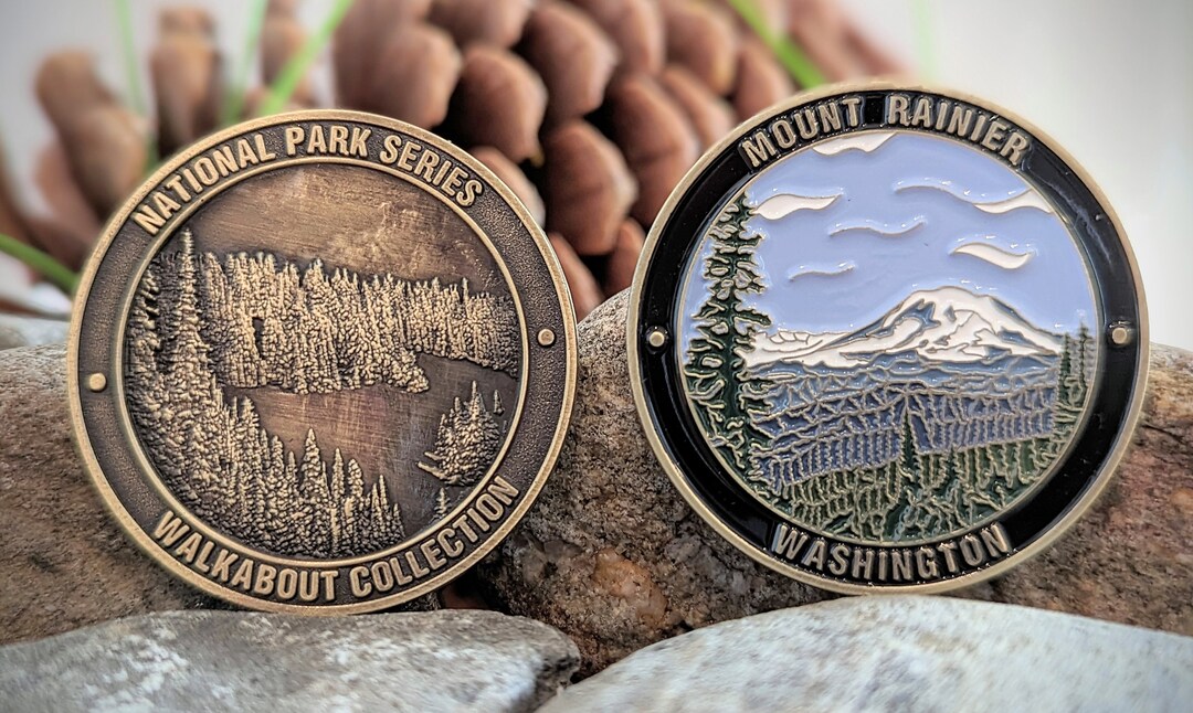 Mount Rainier National Park Challenge Coin Etsy