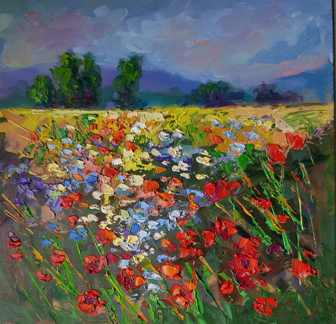 California Poppy Field Landscape Original Oil Painting on - Etsy