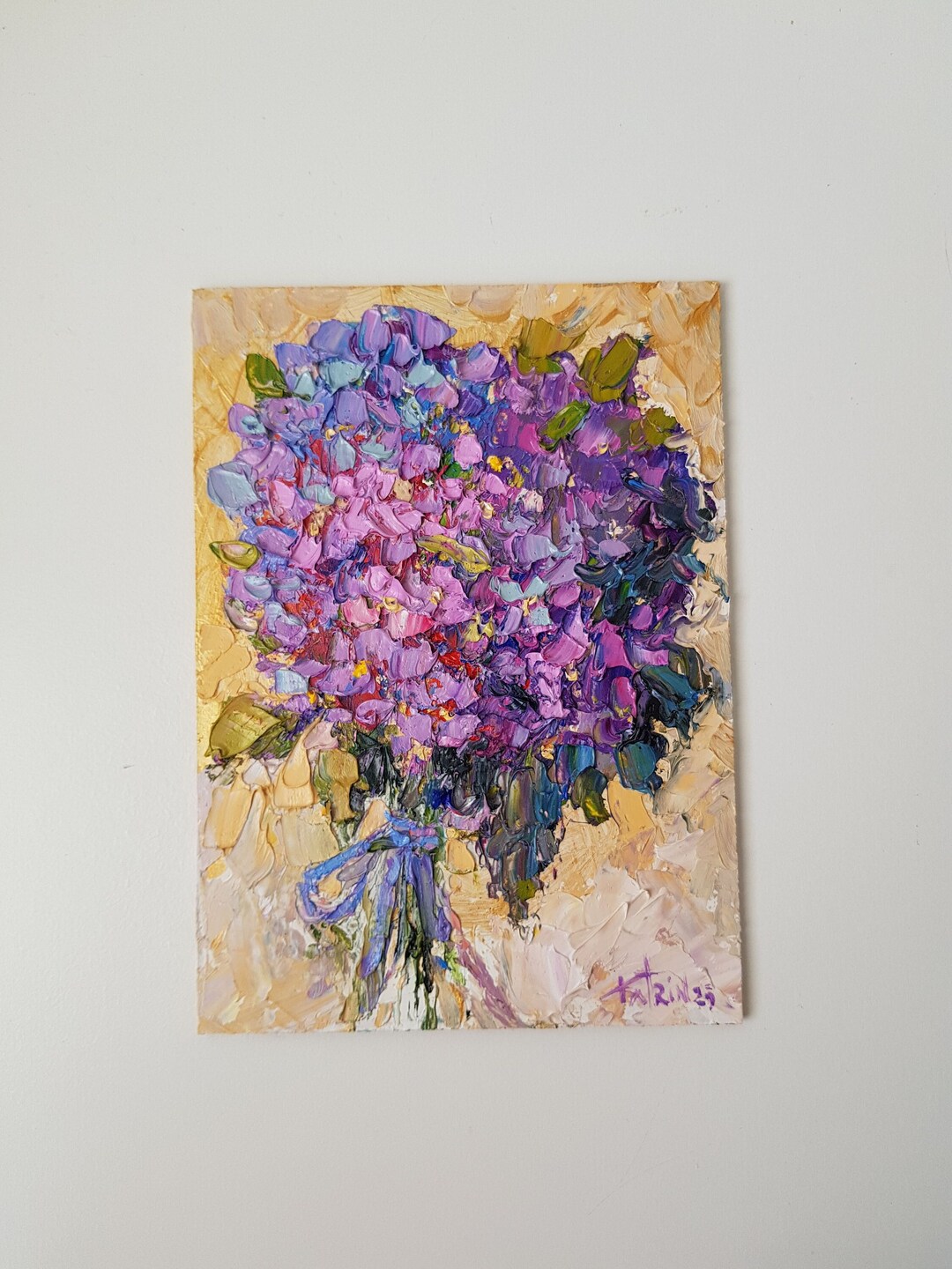 Hydrangea Painting Flower Impasto Oil Painting Original Art Abstract ...