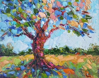 Dipinto Texas Bluebonnet: paesaggio artistico ad olio su tela