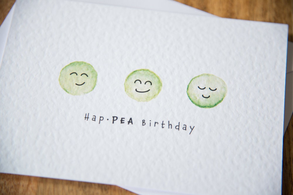 Hap Pea Birthday Birthday Card Punny Card Peas Birthday Card for Him ...