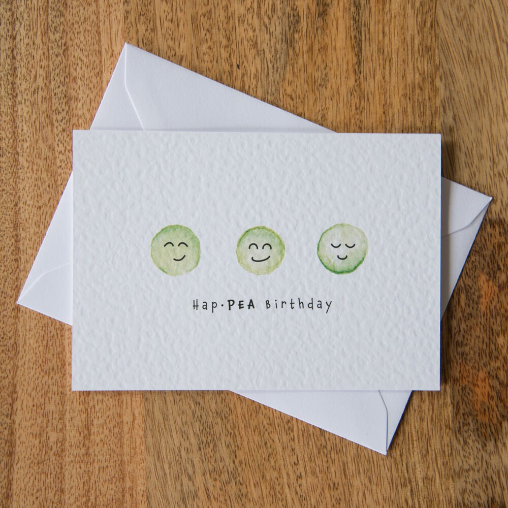 Hap Pea Birthday Birthday Card Punny Card Peas Birthday Card for Him ...