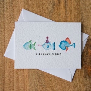 Birthday Fishes Birthday Card Punny Card Fish Birthday Card For Him Card for Her Happy Birthday Comical image 1