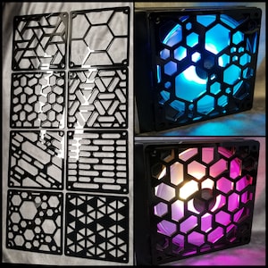 Custom Computer Pc Fan Grill 120mm x 120mm Black Lasercut Acrylic