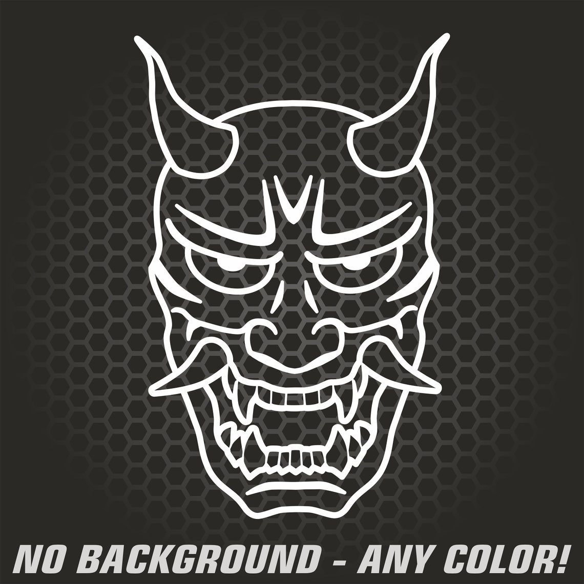 Hannya Mask Outline Vinyl Decal Sticker Oni Demon JDM Skull Etsy