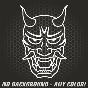 Hannya Mask Outline Vinyl Decal Sticker Oni Demon JDM Skull Japanese