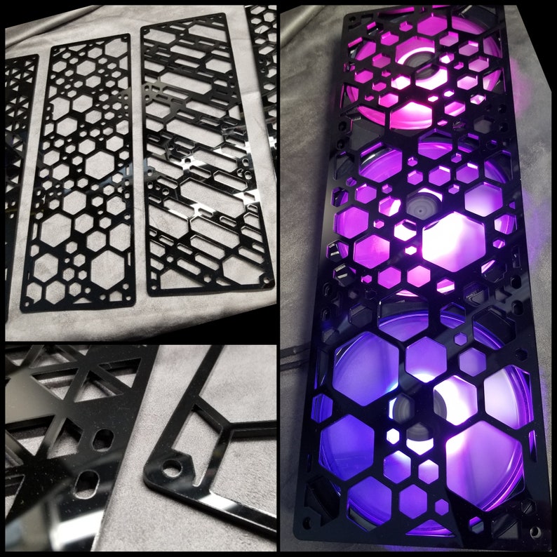 Custom Computer Pc Fan Grill 360mm x 120mm Black Lasercut Etsy