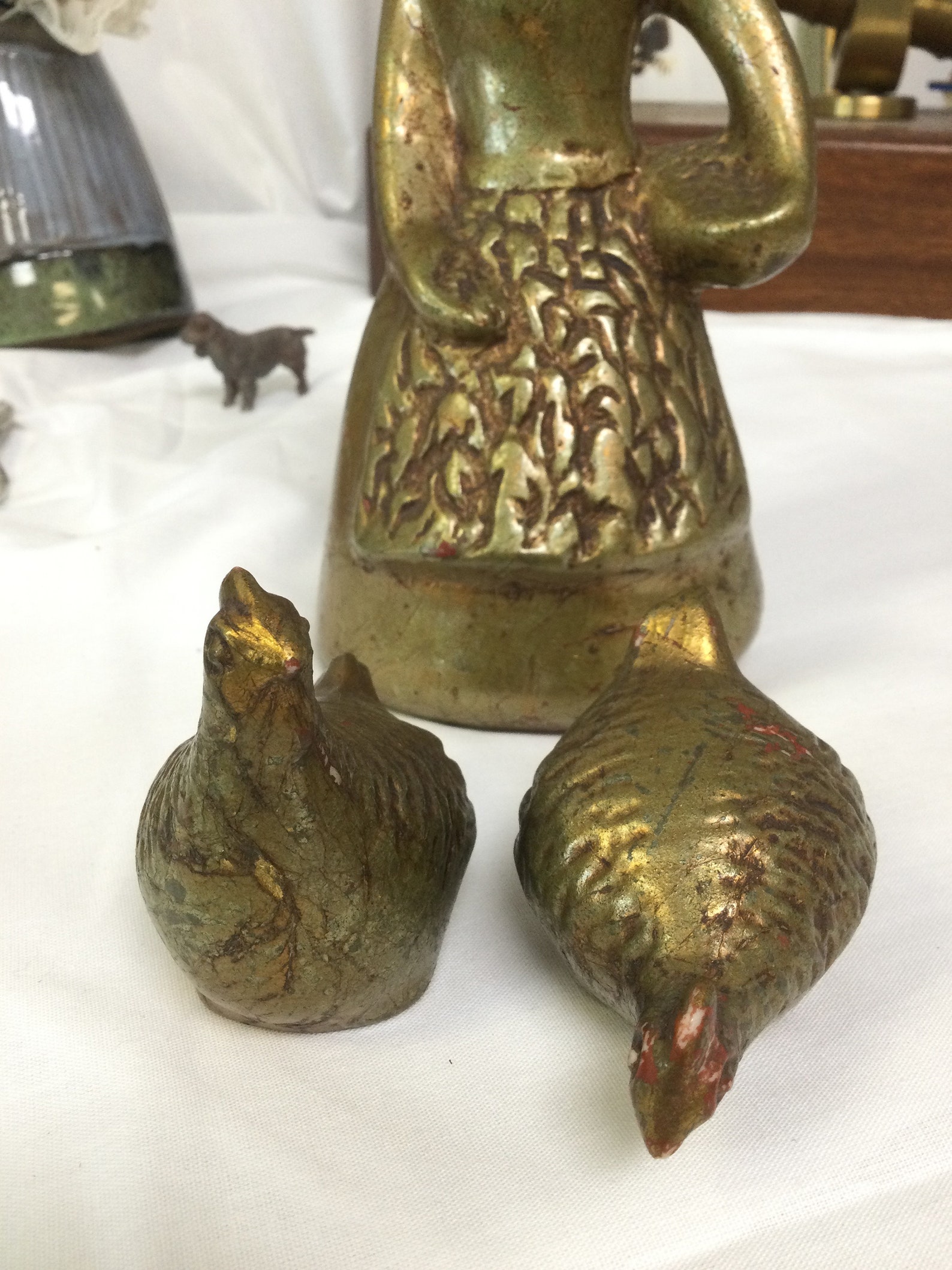 Howard Pierce Pottery Girl feeding chickens Etsy