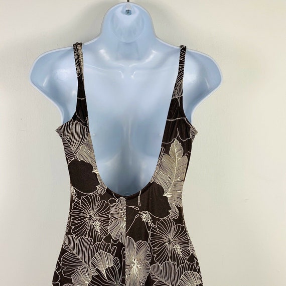 Vintage Womens Bathing Suit Size Small Brown Flor… - image 8