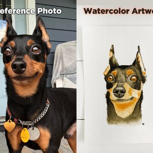 Custom Watercolor Pet Portrait: Dog, Cat, Horse Memorial image 7