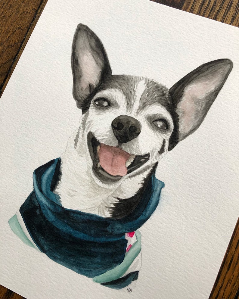 Custom Watercolor Pet Portrait: Dog, Cat, Horse Memorial image 4
