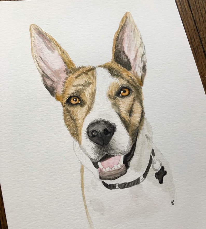 Custom Watercolor Pet Portrait: Dog, Cat, Horse Memorial image 5