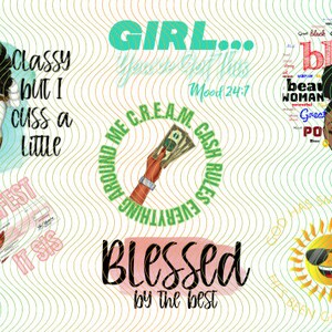 African American woman bundle, 30 PNGs, Sublimation graphic designs. image 5