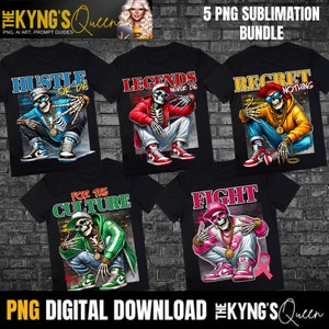 Hip Hop Skeleton PNG Bundle, East Coast Shirt, West Coast Shirt, 90s Hip Hop Shirt, DTF Sublimation design