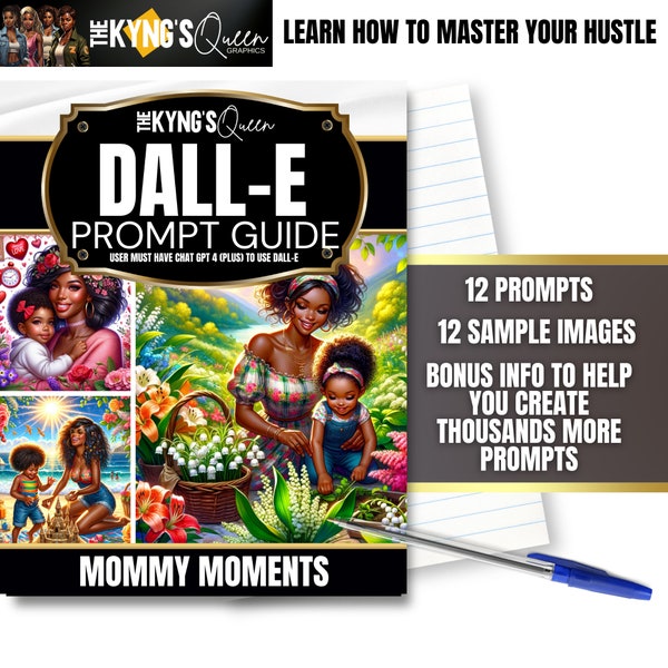 Mommy Moments,DallE3 & ChatGPT v4 Ai Art Prompt Guide, AI prompts for black women, Images for Mother's Day, Black Moms Art