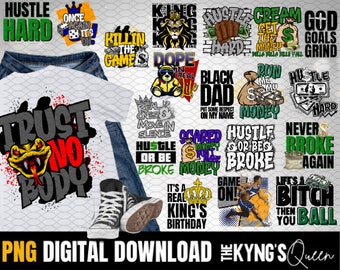 Men's Rapper Shirt DESIGN BUNDLE, 20 files, Hustle PNG, Hip Hop png, East Coast Shirt, West Coast Shirt, 90s Hip Hop Shirt, Men & Boys png,