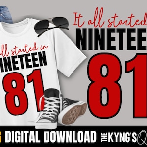 1981 Birthday Multi Color png | 1981 Birthday Shirt PNG | Vintage Retro Design | Happy Birthday Digital File | Limited Edition 1981 png