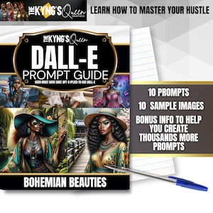 Bohemian Beauties,  DallE3 & ChatGPT v4 Ai Art Prompt Guide | 8 Sample Prompts | Boo'd Up, African American Ai Prompts for Black Women,