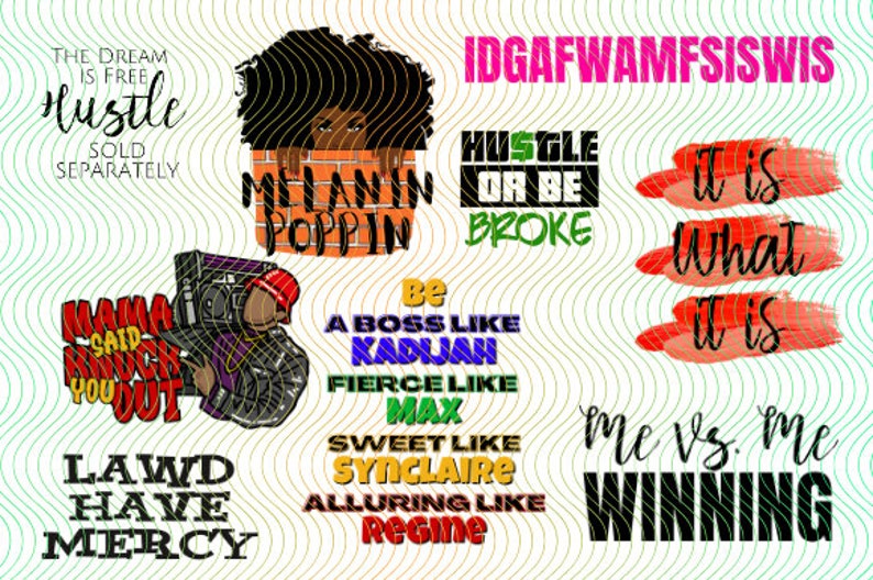 African American woman bundle, 30 PNGs, Sublimation graphic designs. image 3