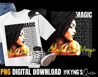 Black Girl Magic, Photo,, Black Woman Profile, for DTF, Sublimation, Heat Press, Shirt Design