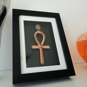 3D Box Framed Copper Ankh (Life) Symbol (Black)