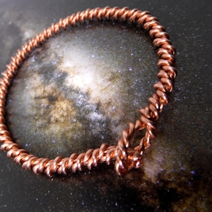 Tensor energy ring &quot;Sacred Cubit&quot; 1/3  Copper &quot;Ouroboros&quot; Bracelet