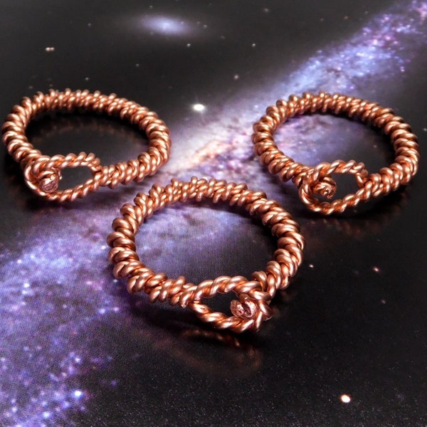 Tensor Energy Ring, 188mhz, Empowerment Cubit 1/8th, Copper "Ouroboros" Ring