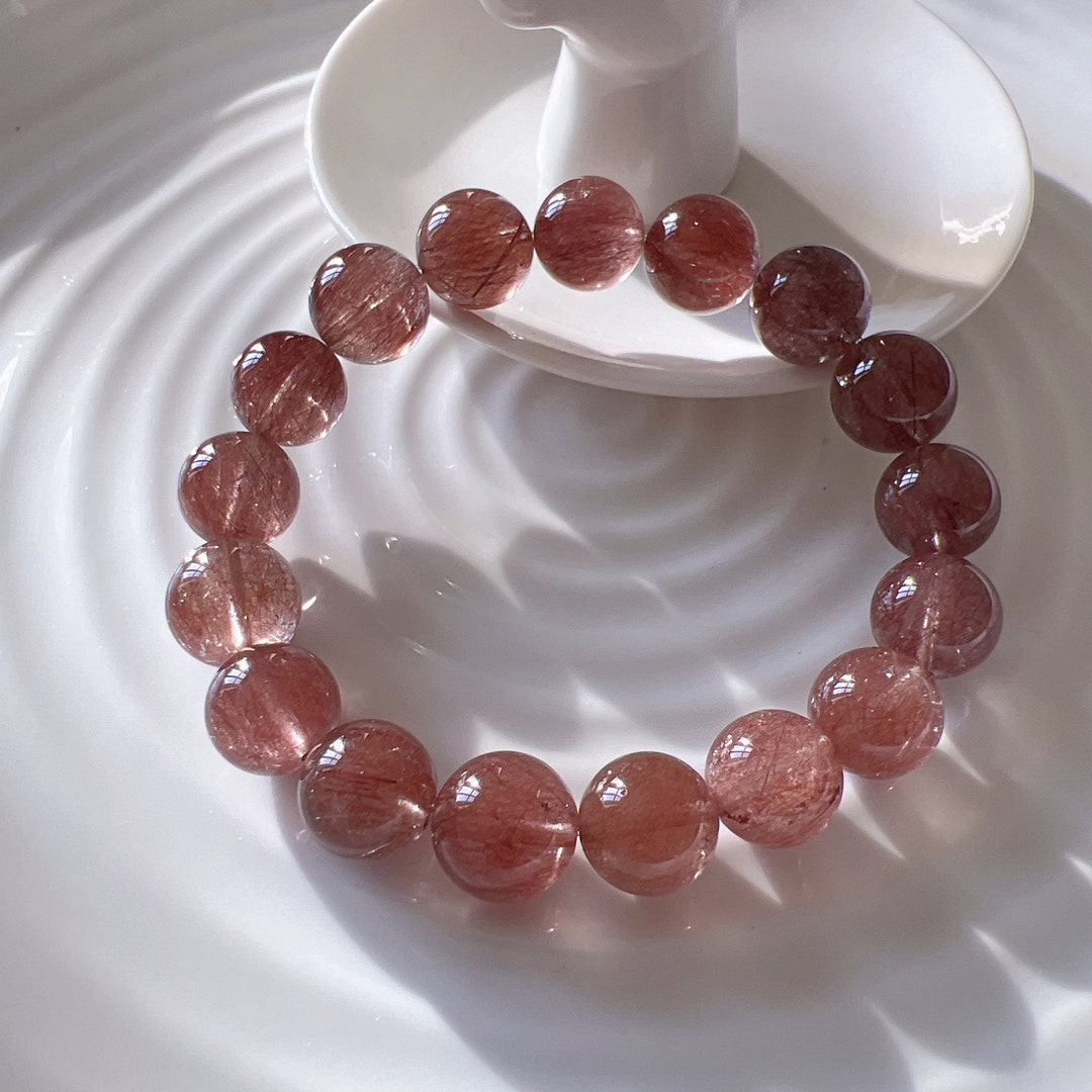 High Quality 12mm Rare Icy Red Rabbit Hair Quartz/rutilated Quartz Love ...