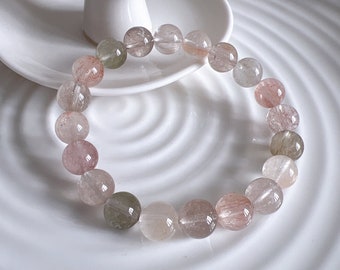 High Quality 9.9mm Rare Icy Colorful Rabbit Hair Quartz/Rutilated Quartz; Love; Lunar new year; Valentine&#39;s day; Lucky; best gift for all
