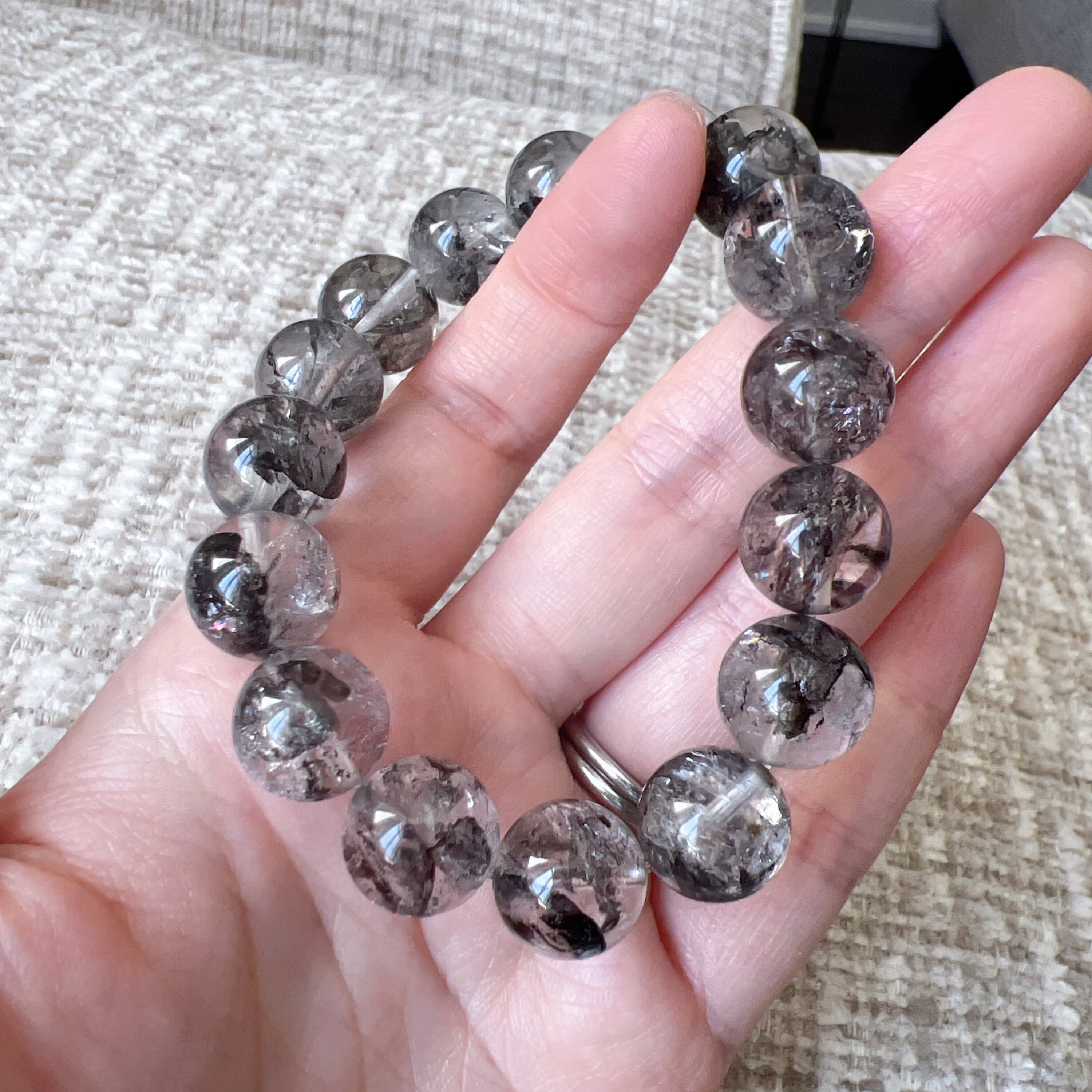 高品質の本物の天然 12 mm ブラック ハーキマー ダイヤモンド