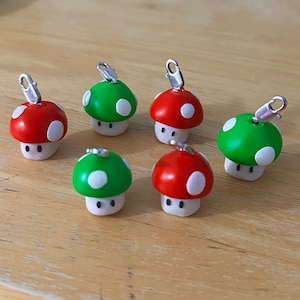 Mario Mushroom keychain charm (matching set)