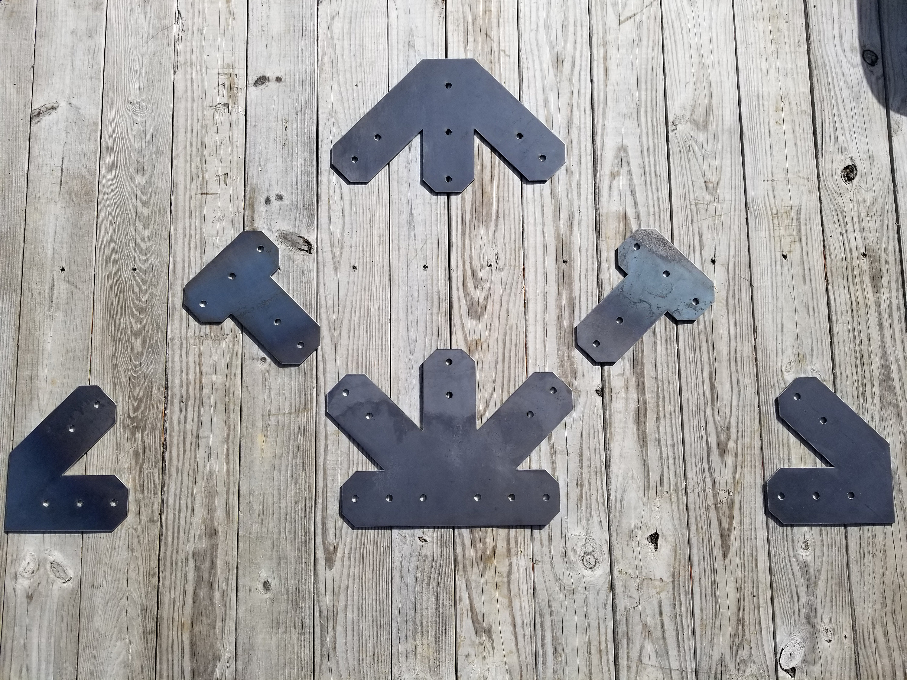 Six piece timber truss plate set with 4 in legs Etsy