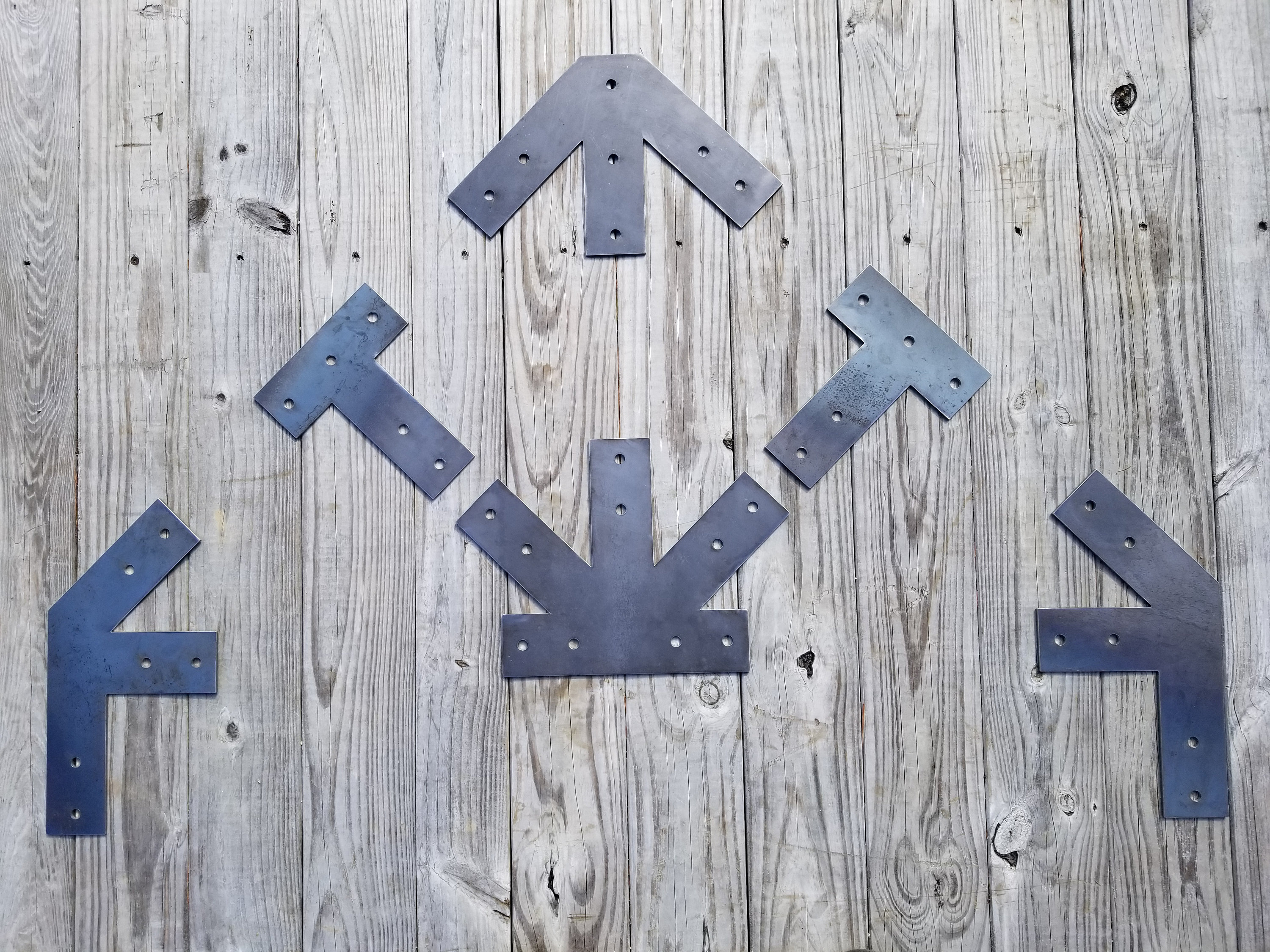 Six piece timber truss plate set with 3 in legs Etsy