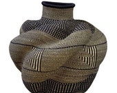 Bolga Basket, African Basket, Handmade Basket, Ghana Basket, Gift for her, Personalized Basabasa pot basket, Pot Basket, Flower Pot