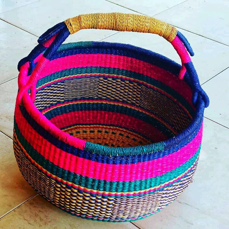 Bolga Basket African Basket Handmade Basket Ghana Basket Etsy