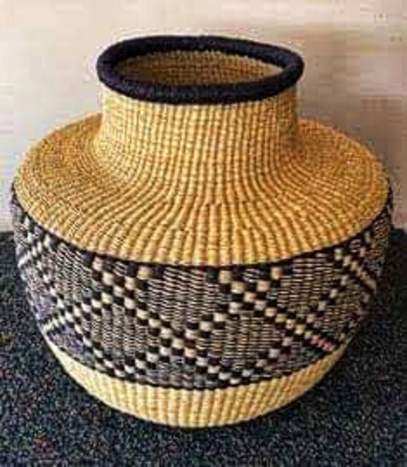 Bolga Basket African Basket Handmade Basket Ghana Basket Etsy