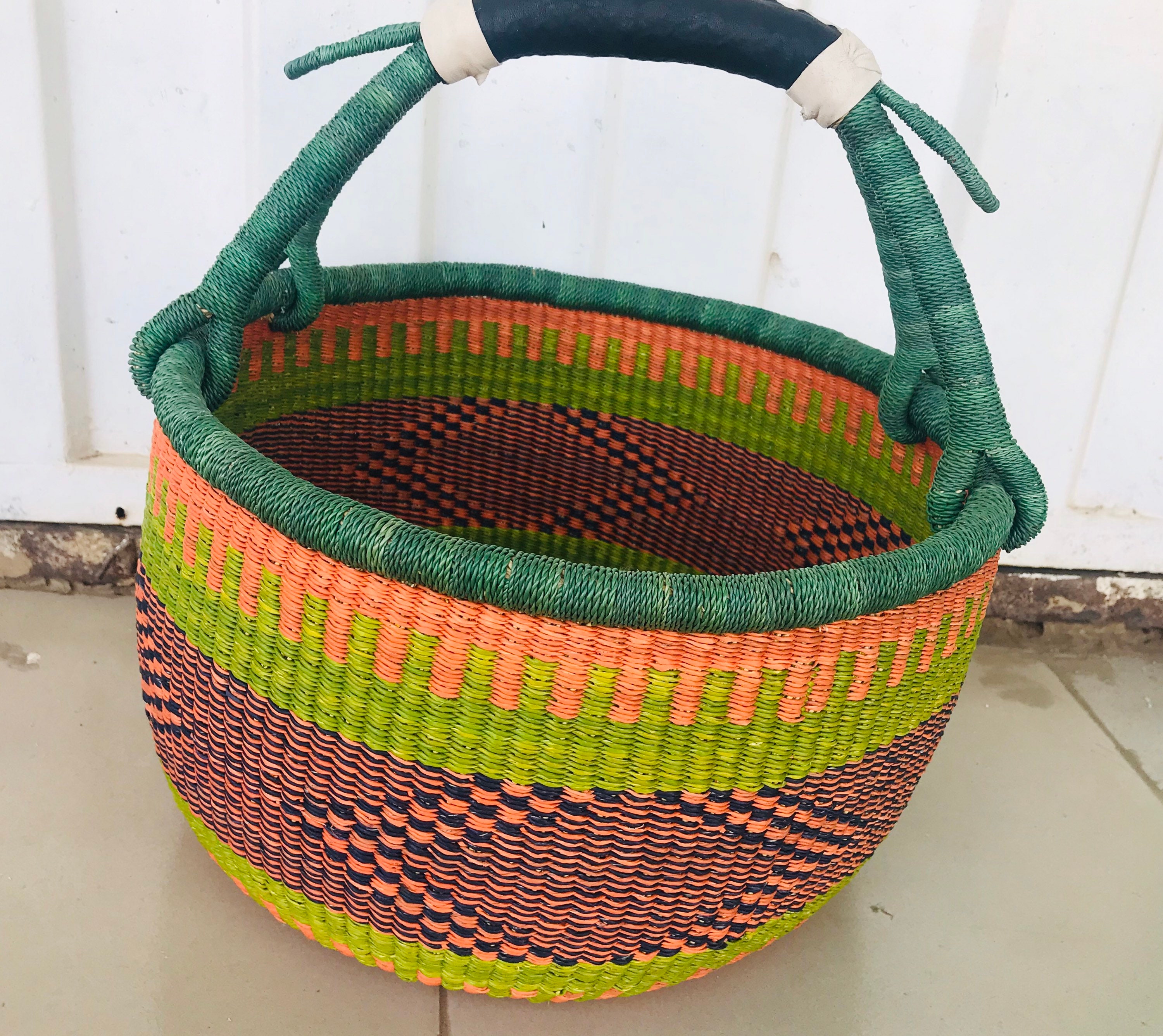 Multi colored Market Basket Grocery Bag Basket Bag | Etsy