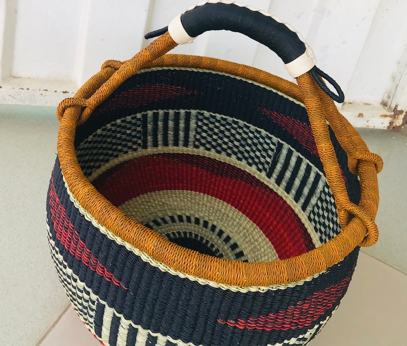 Bolga Basket, African Basket, Handmade Basket, Ghana Basket, Tote Bag, Gift for her, Personalized gift 