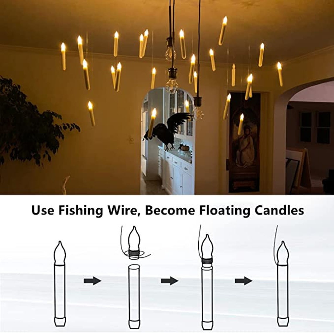 12 Pcs Halloween Floating Candles Indoor Halloween Decor Etsy
